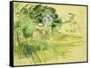 Children by the Side of a Lake-Berthe Morisot-Framed Stretched Canvas