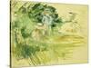 Children by the Side of a Lake-Berthe Morisot-Stretched Canvas