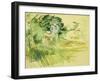 Children by the Side of a Lake-Berthe Morisot-Framed Giclee Print