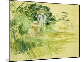 Children by the Side of a Lake-Berthe Morisot-Mounted Giclee Print