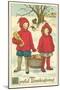 Children Carrying Basket of Food-null-Mounted Art Print