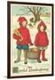 Children Carrying Basket of Food-null-Framed Art Print