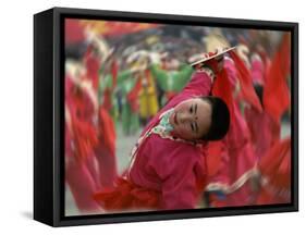 Children Celebrating Chinese New Year, Beijing, China-Keren Su-Framed Stretched Canvas