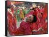 Children Celebrating Chinese New Year, Beijing, China-Keren Su-Framed Stretched Canvas
