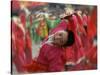 Children Celebrating Chinese New Year, Beijing, China-Keren Su-Stretched Canvas