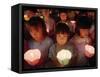 Children Choirs Join a Candle Light Procession for the World's Peace-null-Framed Stretched Canvas