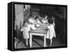 Children Clean Teeth-null-Framed Stretched Canvas