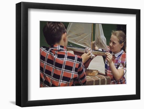 Children Cleaning a Model Ship-William P. Gottlieb-Framed Photographic Print