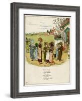 Children Coming Out of School-Kate Greenaway-Framed Art Print