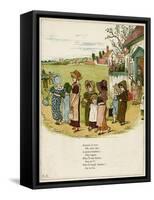 Children Coming Out of School-Kate Greenaway-Framed Stretched Canvas