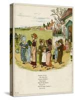 Children Coming Out of School-Kate Greenaway-Stretched Canvas