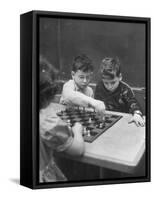 Children Considered Geniuses Playing Chess-Nina Leen-Framed Stretched Canvas