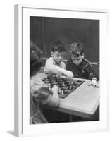 Children Considered Geniuses Playing Chess-Nina Leen-Framed Photographic Print