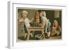 Children Cooking-null-Framed Giclee Print