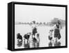 Children Crabbing on the Seashore-null-Framed Stretched Canvas