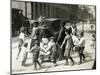 Children Dancing around Organ Grinder-null-Mounted Photographic Print