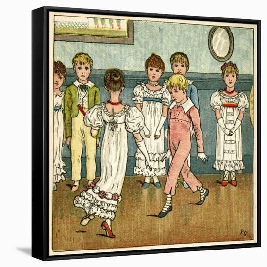 Children Dancing at a Party-Kate Greenaway-Framed Stretched Canvas