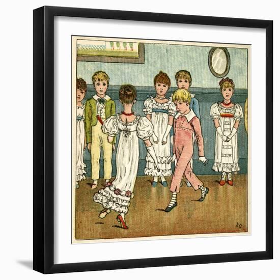 Children Dancing at a Party-Kate Greenaway-Framed Art Print