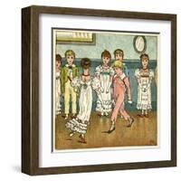 Children Dancing at a Party-Kate Greenaway-Framed Art Print