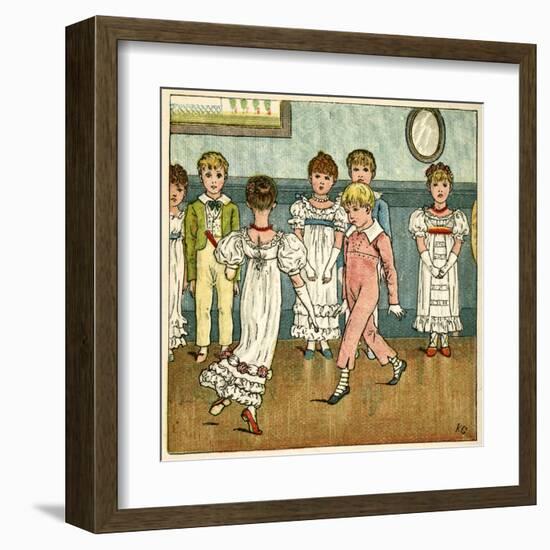 Children Dancing at a Party-Kate Greenaway-Framed Art Print