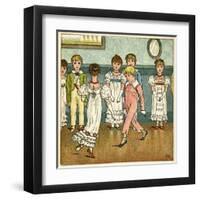 Children Dancing at a Party-Kate Greenaway-Framed Art Print