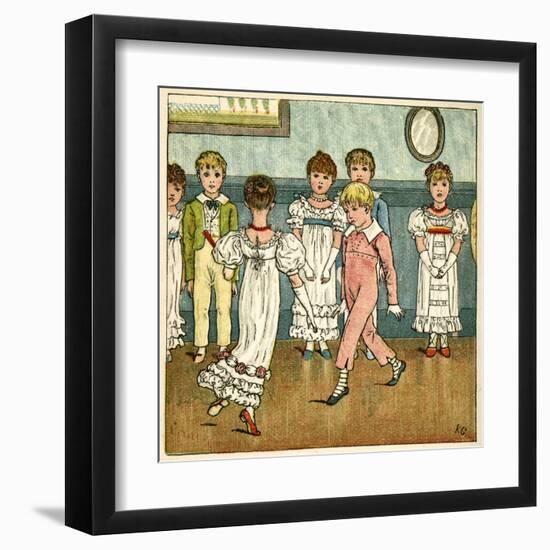 Children Dancing at a Party-Kate Greenaway-Framed Art Print