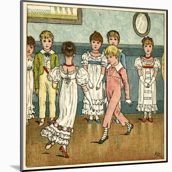 Children Dancing at a Party-Kate Greenaway-Mounted Art Print