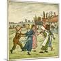 Children Dancing in a Ring on Village Green-Kate Greenaway-Mounted Art Print