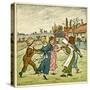 Children Dancing in a Ring on Village Green-Kate Greenaway-Stretched Canvas