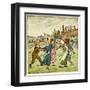 Children Dancing in a Ring on Village Green-Kate Greenaway-Framed Art Print