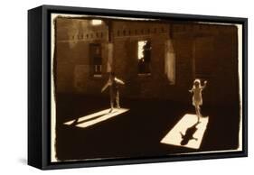 Children dancing in shafts of light-Theo Westenberger-Framed Stretched Canvas