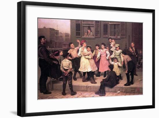 Children Dancing in the Street, 1894-John George Brown-Framed Giclee Print