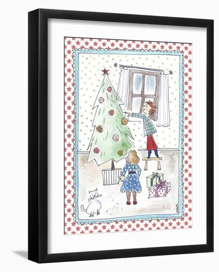 Children Decorating Xmas Tree-Effie Zafiropoulou-Framed Giclee Print