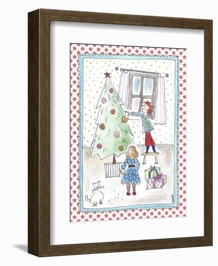 Children Decorating Xmas Tree-Effie Zafiropoulou-Framed Giclee Print