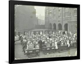 Children Displaying their Drawings, Flint Street School, Southwark, London, 1908-null-Framed Photographic Print