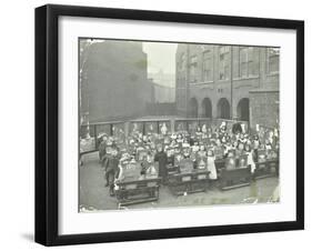 Children Displaying their Drawings, Flint Street School, Southwark, London, 1908-null-Framed Premium Photographic Print