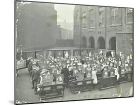 Children Displaying their Drawings, Flint Street School, Southwark, London, 1908-null-Mounted Premium Photographic Print