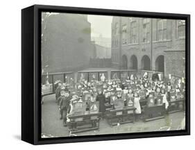 Children Displaying their Drawings, Flint Street School, Southwark, London, 1908-null-Framed Stretched Canvas