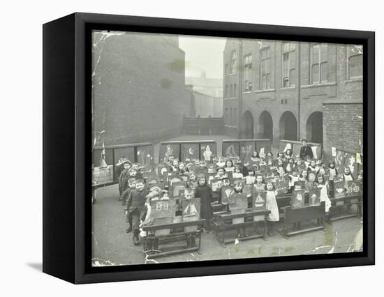 Children Displaying their Drawings, Flint Street School, Southwark, London, 1908-null-Framed Stretched Canvas