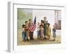 Children Doing Pledge of Allegiance-Dianne Dengel-Framed Giclee Print