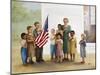 Children Doing Pledge of Allegiance-Dianne Dengel-Mounted Giclee Print