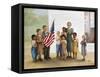 Children Doing Pledge of Allegiance-Dianne Dengel-Framed Stretched Canvas