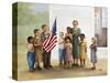 Children Doing Pledge of Allegiance-Dianne Dengel-Stretched Canvas