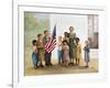 Children Doing Pledge of Allegiance-Dianne Dengel-Framed Giclee Print