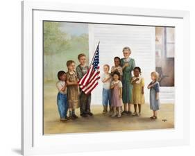 Children Doing Pledge of Allegiance-Dianne Dengel-Framed Giclee Print