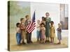 Children Doing Pledge of Allegiance-Dianne Dengel-Stretched Canvas