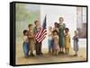 Children Doing Pledge of Allegiance-Dianne Dengel-Framed Stretched Canvas