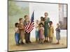 Children Doing Pledge of Allegiance-Dianne Dengel-Mounted Giclee Print