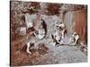 Children Dressed as Prehistoric Cave Dwellers, Birley House Open Air School, London, 1908-null-Stretched Canvas