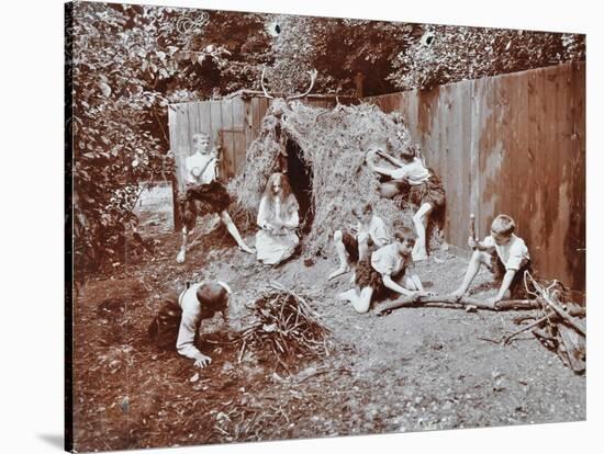 Children Dressed as Prehistoric Cave Dwellers, Birley House Open Air School, London, 1908-null-Stretched Canvas